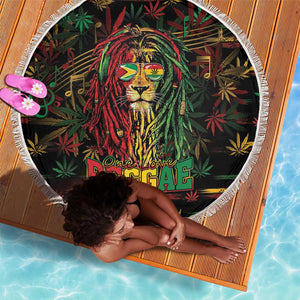 Guyana One Love Reggae Lion Beach Blanket Caribbean Reggae Spirit