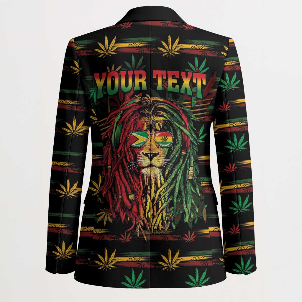 Personalized Guyana One Love Reggae Lion Blazer Caribbean Reggae Spirit
