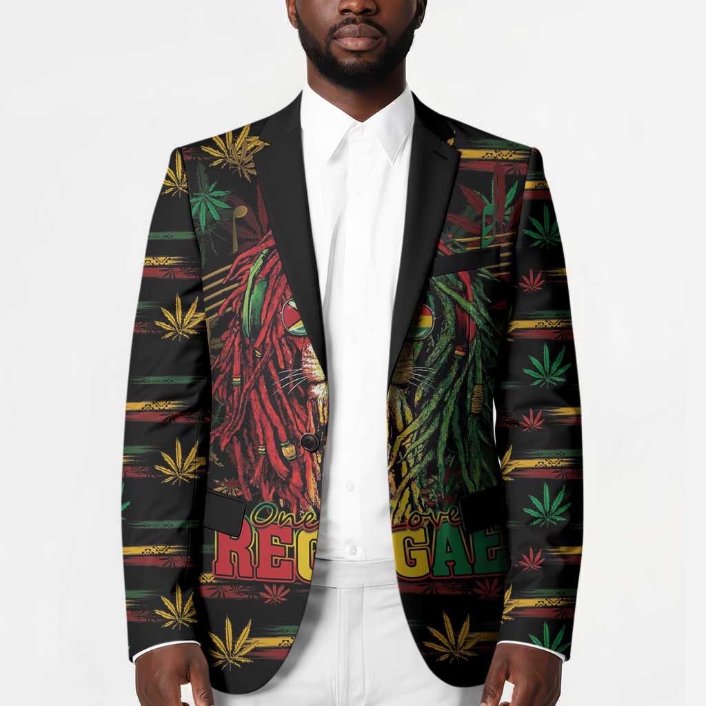Personalized Guyana One Love Reggae Lion Blazer Caribbean Reggae Spirit