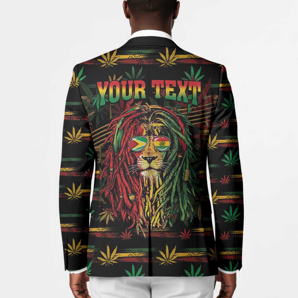 Personalized Guyana One Love Reggae Lion Blazer Caribbean Reggae Spirit