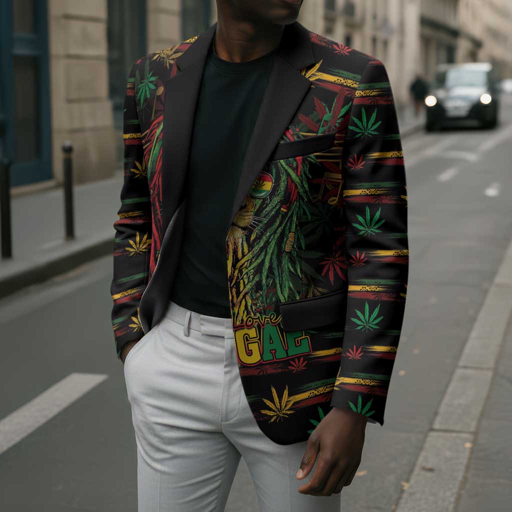 Personalized Guyana One Love Reggae Lion Blazer Caribbean Reggae Spirit