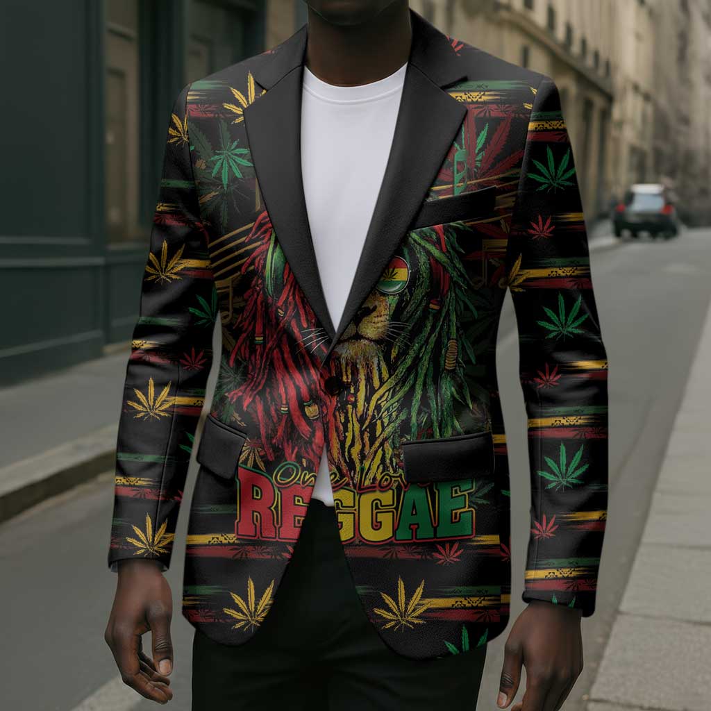 Personalized Guyana One Love Reggae Lion Blazer Caribbean Reggae Spirit