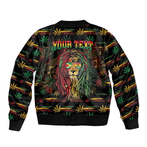 Personalized Guyana One Love Reggae Lion Bomber Jacket Caribbean Reggae Spirit