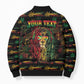 Personalized Guyana One Love Reggae Lion Bomber Puffer Jacket Caribbean Reggae Spirit