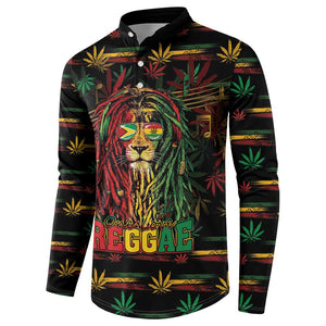 Personalized Guyana One Love Reggae Lion Button Sweatshirt Caribbean Reggae Spirit