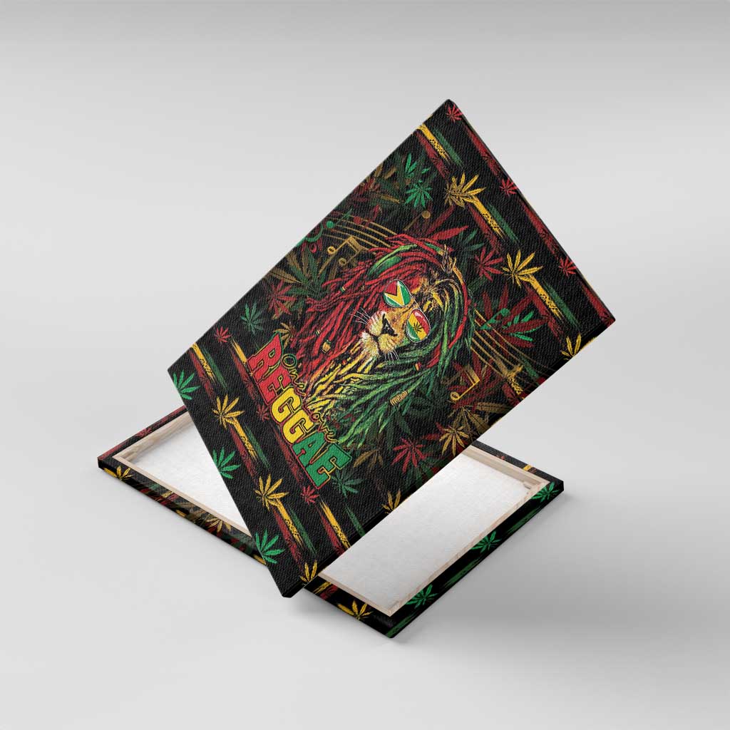 Guyana One Love Reggae Lion Canvas Wall Art Caribbean Reggae Spirit