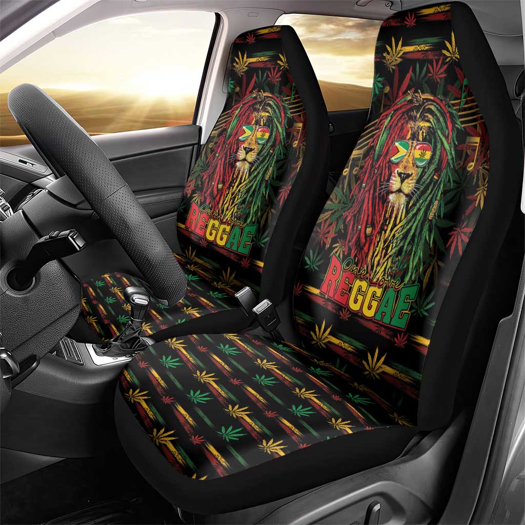 Guyana One Love Reggae Lion Car Seat Cover Caribbean Reggae Spirit