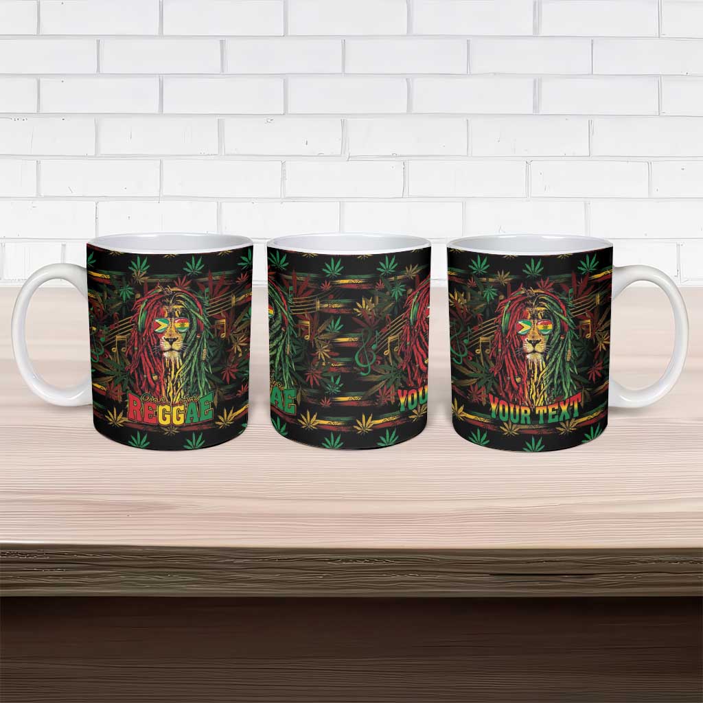 Personalized Guyana One Love Reggae Lion Ceramic Mug Caribbean Reggae Spirit