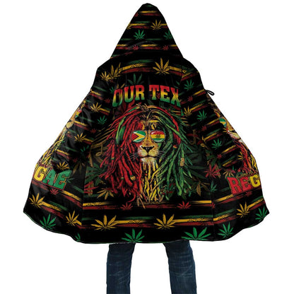 Personalized Guyana One Love Reggae Lion Cloak Caribbean Reggae Spirit