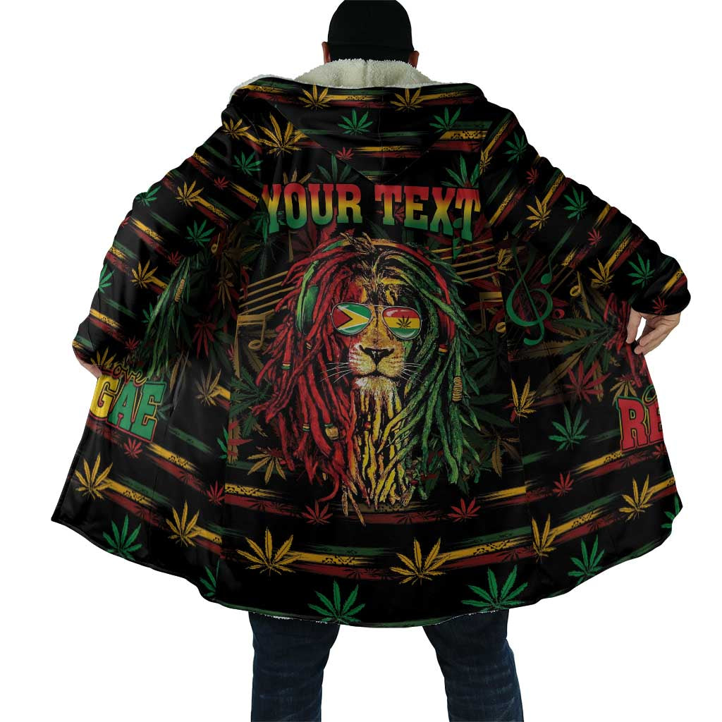 Personalized Guyana One Love Reggae Lion Cloak Caribbean Reggae Spirit