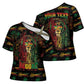 Personalized Guyana One Love Reggae Lion Cross Shoulder Shirt Caribbean Reggae Spirit
