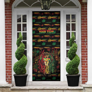 Personalized Guyana One Love Reggae Lion Door Cover Caribbean Reggae Spirit