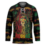 Personalized Guyana One Love Reggae Lion Hockey Jersey Caribbean Reggae Spirit