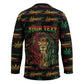 Personalized Guyana One Love Reggae Lion Hockey Jersey Caribbean Reggae Spirit