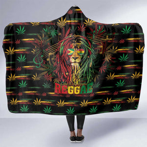 Guyana One Love Reggae Lion Hooded Blanket Caribbean Reggae Spirit