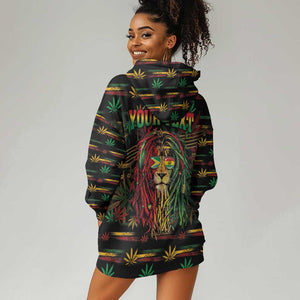 Personalized Guyana One Love Reggae Lion Hoodie Dress Caribbean Reggae Spirit