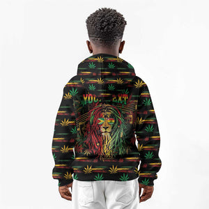 Personalized Guyana One Love Reggae Lion Kid Hoodie Caribbean Reggae Spirit