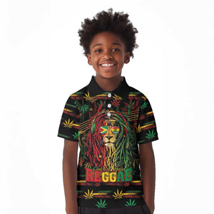 Personalized Guyana One Love Reggae Lion Kid Polo Shirt Caribbean Reggae Spirit