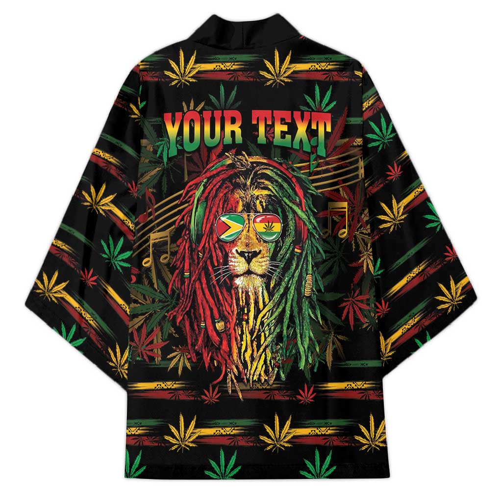 Personalized Guyana One Love Reggae Lion Kimono Caribbean Reggae Spirit
