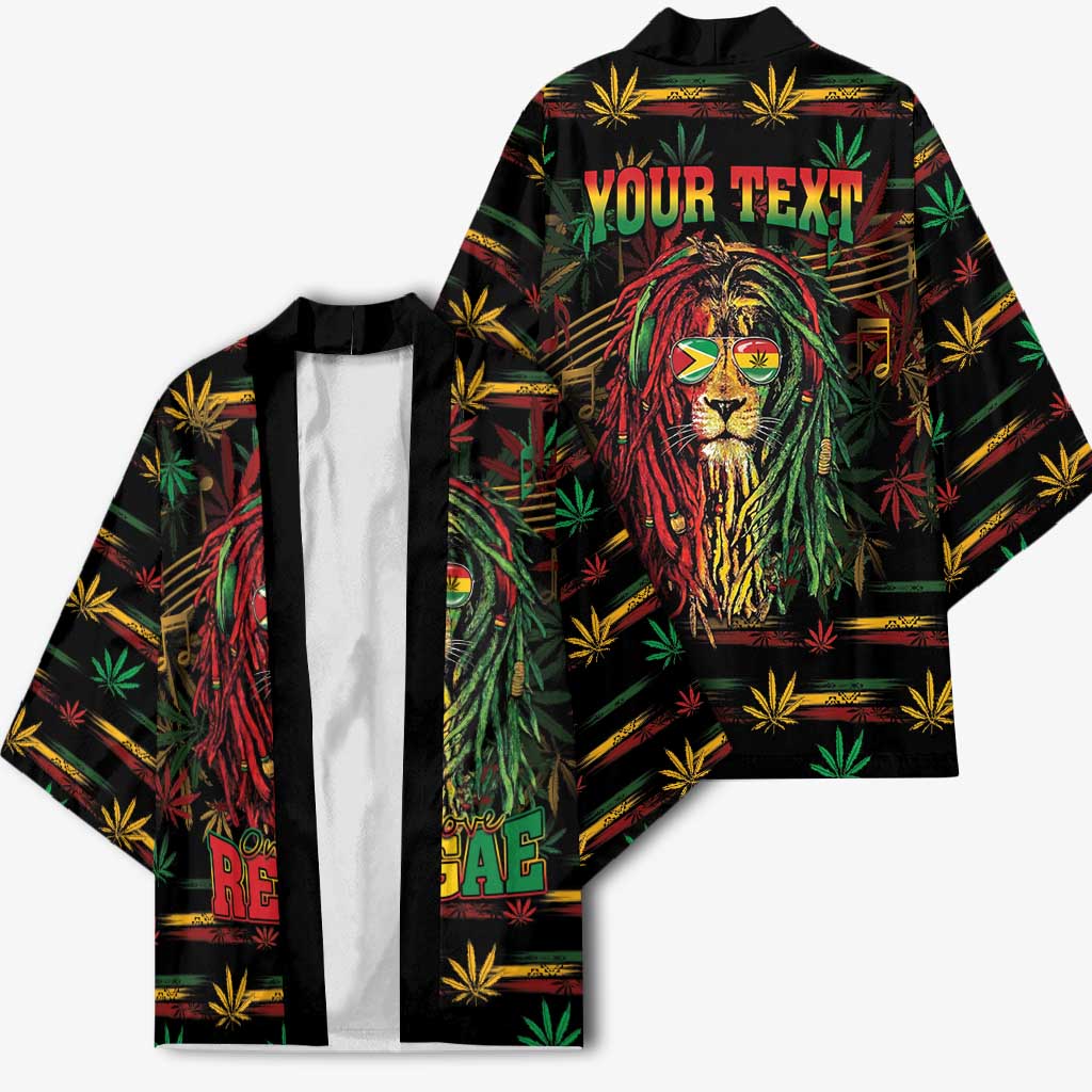 Personalized Guyana One Love Reggae Lion Kimono Caribbean Reggae Spirit