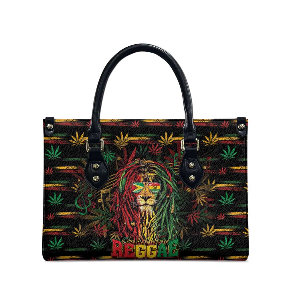 Guyana One Love Reggae Lion Leather Bag Caribbean Reggae Spirit