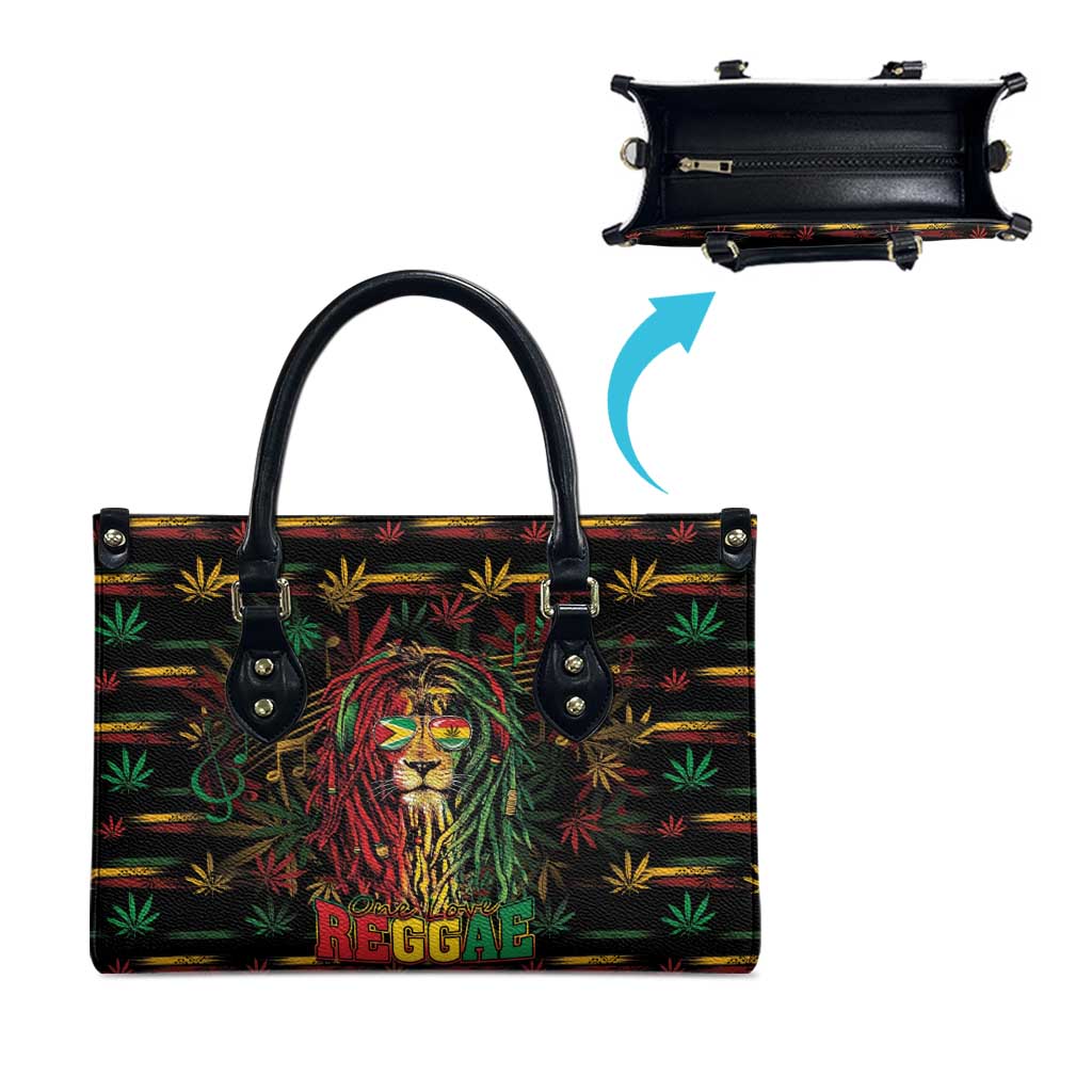 Guyana One Love Reggae Lion Leather Bag Caribbean Reggae Spirit