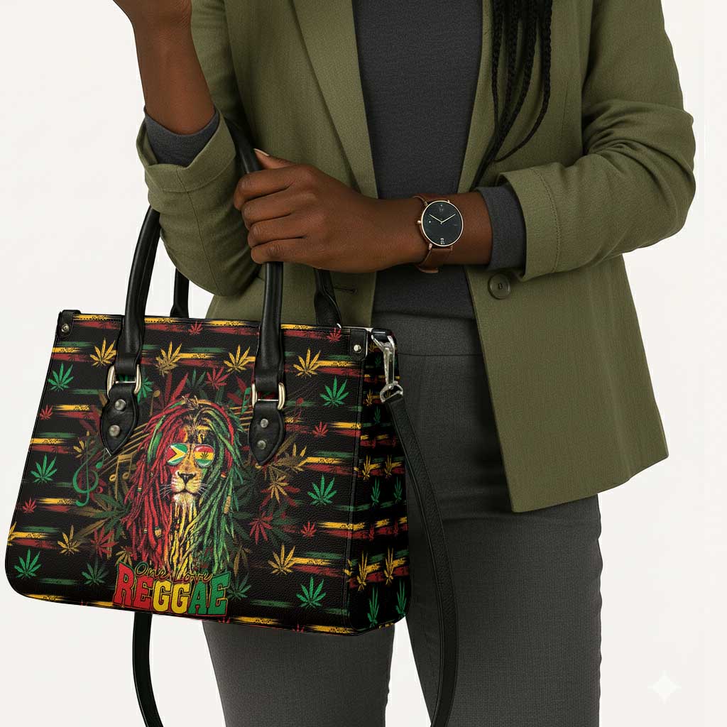 Guyana One Love Reggae Lion Leather Bag Caribbean Reggae Spirit