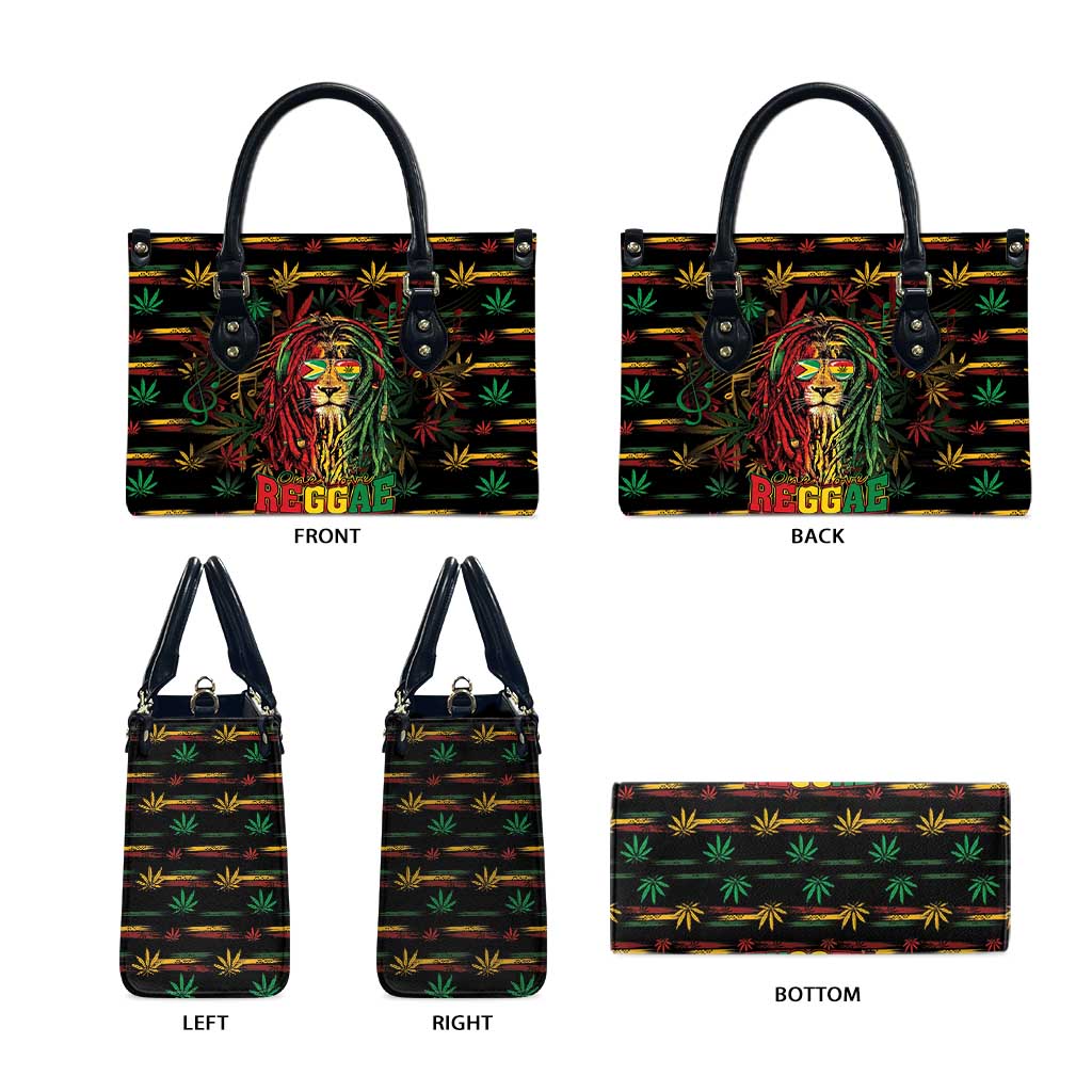 Guyana One Love Reggae Lion Leather Bag Caribbean Reggae Spirit