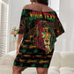 Personalized Guyana One Love Reggae Lion Off Shoulder Short Dress Caribbean Reggae Spirit