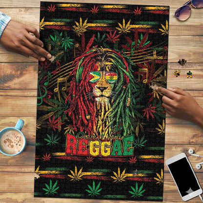 Guyana One Love Reggae Lion Puzzle Caribbean Reggae Spirit
