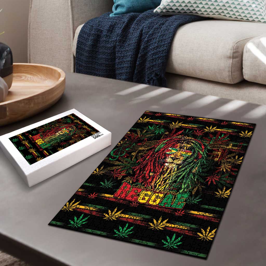Guyana One Love Reggae Lion Puzzle Caribbean Reggae Spirit