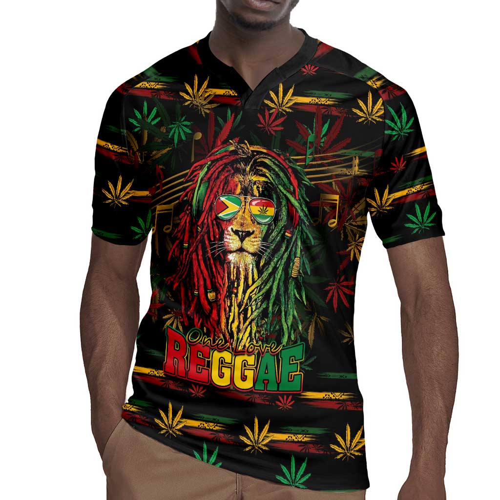 Personalized Guyana One Love Reggae Lion Rugby Jersey Caribbean Reggae Spirit