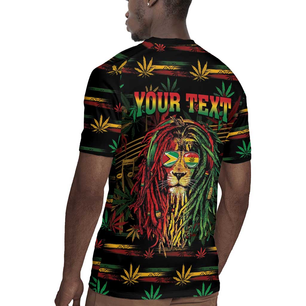 Personalized Guyana One Love Reggae Lion Rugby Jersey Caribbean Reggae Spirit
