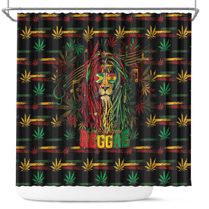 Guyana One Love Reggae Lion Shower Curtain Caribbean Reggae Spirit
