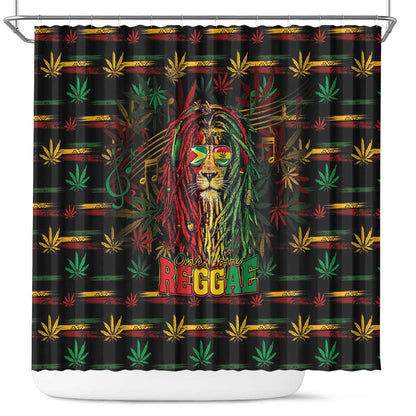 Guyana One Love Reggae Lion Shower Curtain Caribbean Reggae Spirit