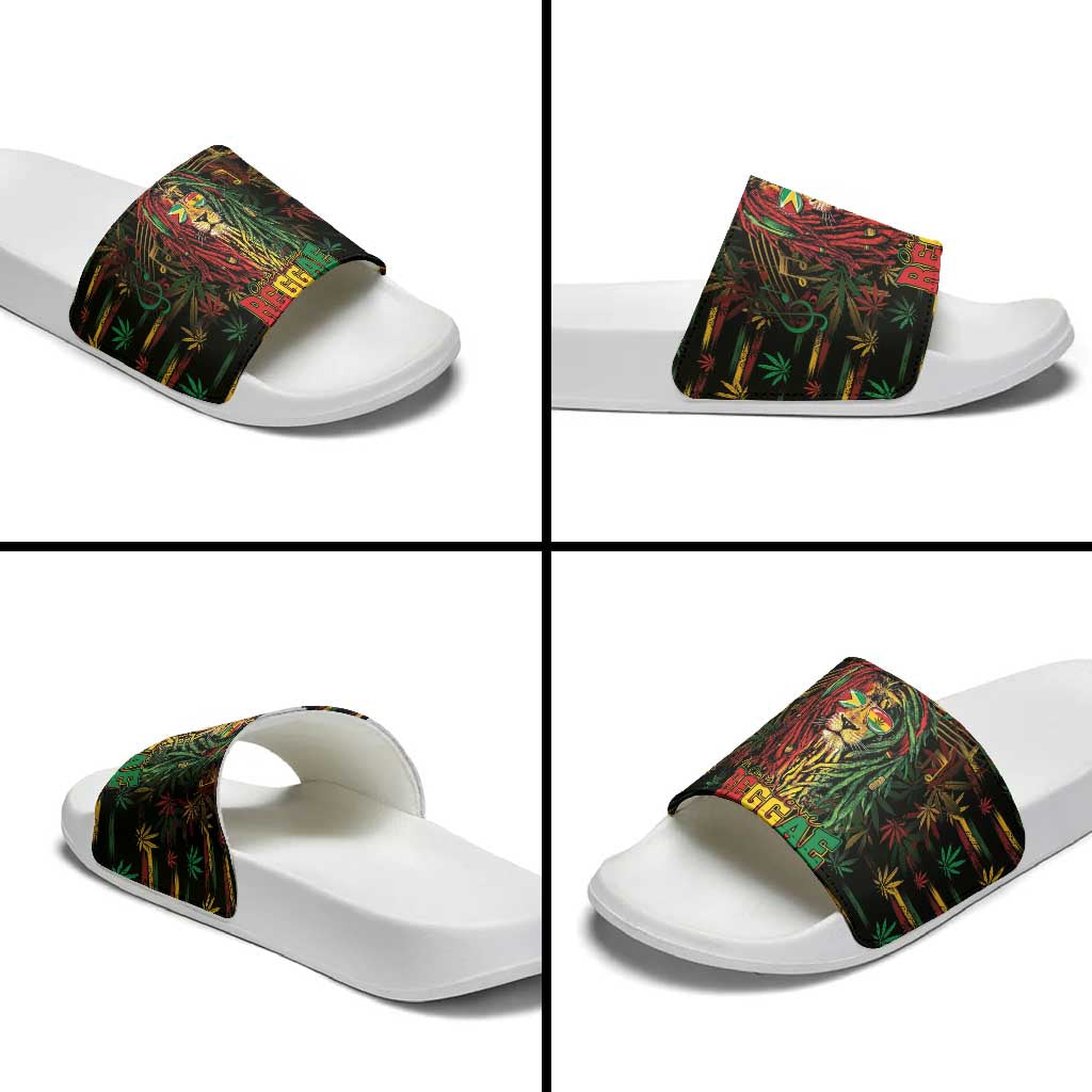 Guyana One Love Reggae Lion Slide Sandals Caribbean Reggae Spirit