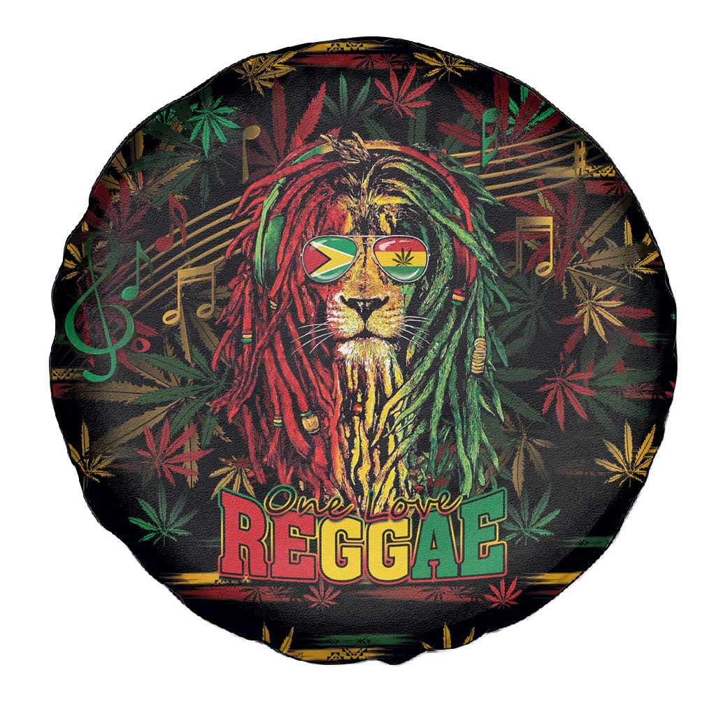 Guyana One Love Reggae Lion Spare Tire Cover Caribbean Reggae Spirit
