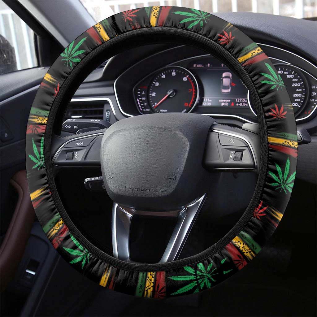 Guyana One Love Reggae Lion Steering Wheel Cover Caribbean Reggae Spirit
