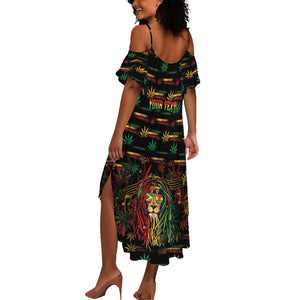 Personalized Guyana One Love Reggae Lion Summer Maxi Dress Caribbean Reggae Spirit