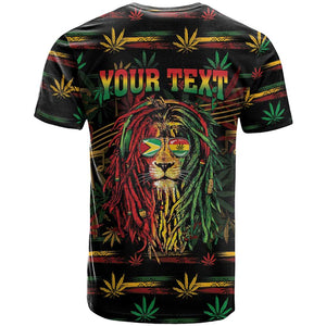 Personalized Guyana One Love Reggae Lion T shirt Caribbean Reggae Spirit