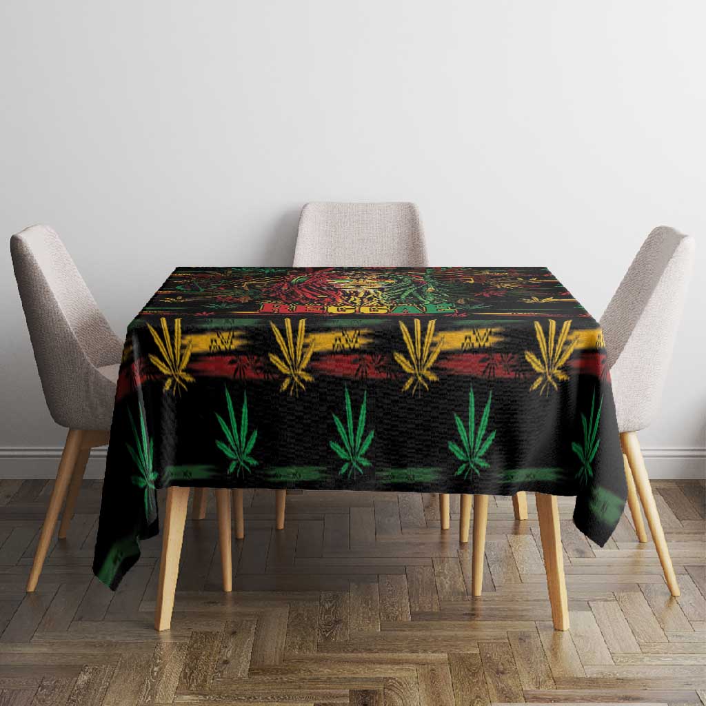 Guyana One Love Reggae Lion Tablecloth Caribbean Reggae Spirit