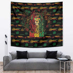 Guyana One Love Reggae Lion Tapestry Caribbean Reggae Spirit