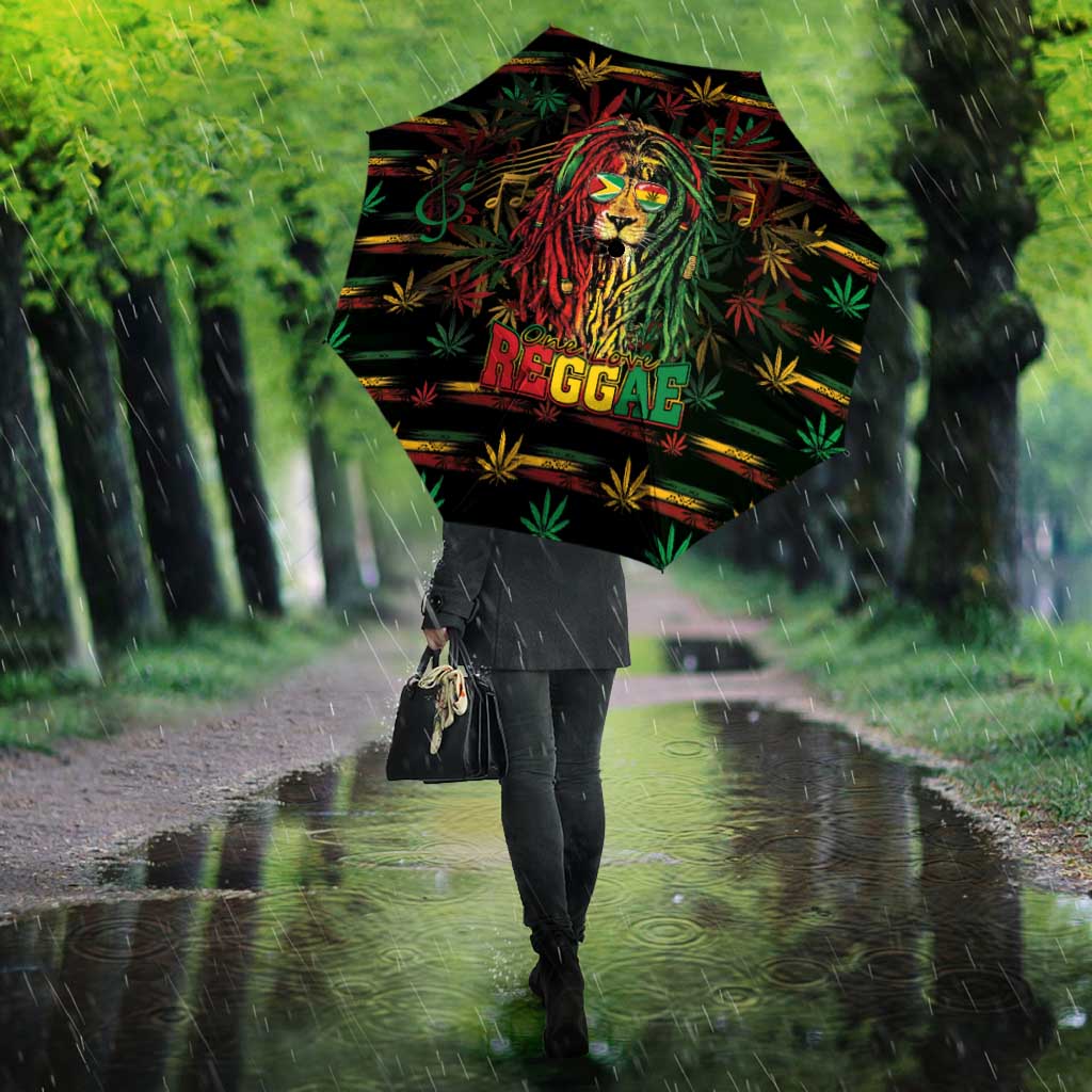 Guyana One Love Reggae Lion Umbrella Caribbean Reggae Spirit