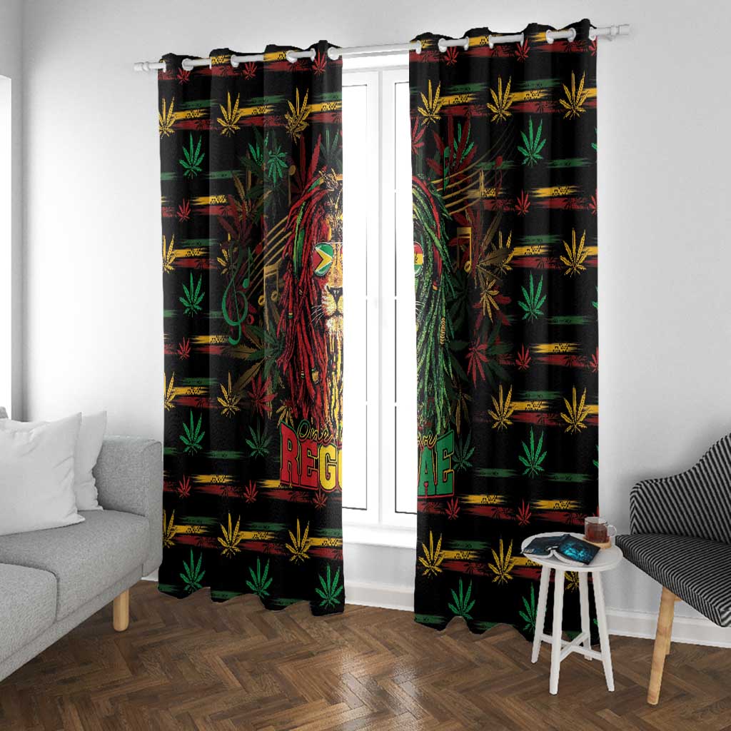 Guyana One Love Reggae Lion Window Curtain Caribbean Reggae Spirit