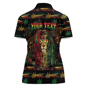 Personalized Guyana One Love Reggae Lion Women Polo Shirt Caribbean Reggae Spirit