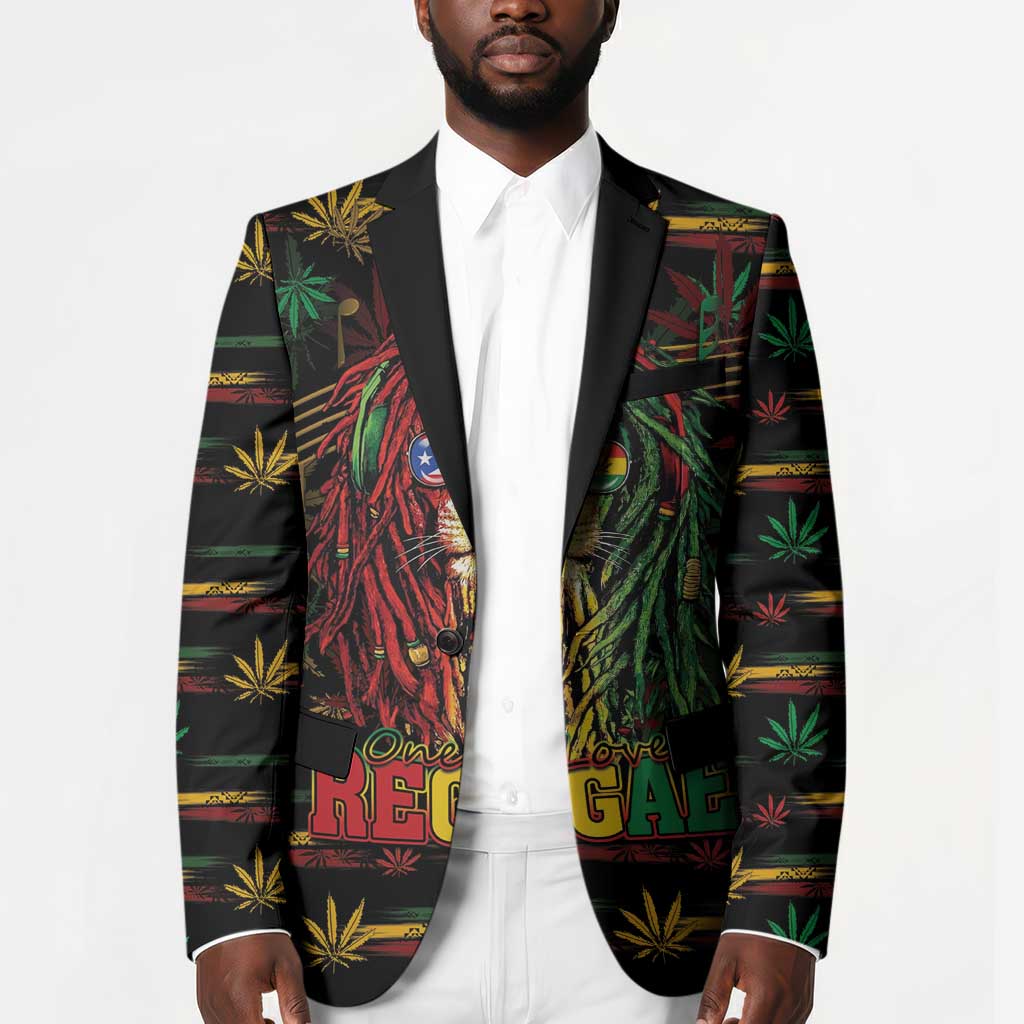 Personalized Puerto Rico One Love Reggae Lion Blazer Caribbean Reggae Spirit