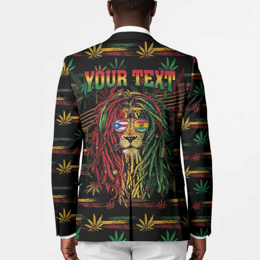Personalized Puerto Rico One Love Reggae Lion Blazer Caribbean Reggae Spirit