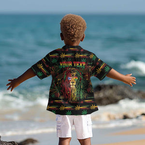 Personalized Puerto Rico One Love Reggae Lion Kid Hawaiian Shirt Caribbean Reggae Spirit