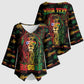 Personalized Puerto Rico One Love Reggae Lion Kimono Sleeve Blouse Caribbean Reggae Spirit