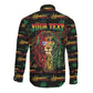 Personalized Puerto Rico One Love Reggae Lion Long Sleeve Button Shirt Caribbean Reggae Spirit